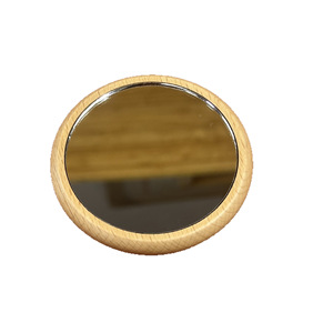 Portable mini makeup <b>mirror</b>, one-way round <b>mirror</b>, beech wood <b>mirror</b>, <b>small</b> wooden <b>mirror</b>. - Product Image 5