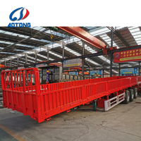Semi-remorque de transport de marchandises en vrac à ridelles latérales en acier de haute qualité, 2/3/4 essieux, capacité de 40 à 60 tonnes
