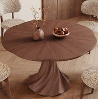 Nordischer Massivholz Runder Esstisch Minimalistische Steinplatte Modernes Drehbares Esszimmer-Set Esszimmermöbel Anpassbar