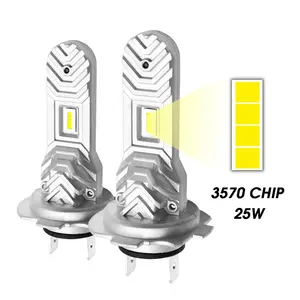 Raych V2 H7 Lampu Depan Led 2022 Cahaya Putih Baru 50W 6000lm Plug-n-play untuk Kit Bohlam Lampu Depan Atv H7
