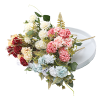 Fleurs d'hortensia artificielles pour la décoration de la maison et de mariage, fabricant en gros d'arrangements floraux, ornements d'extérieur
