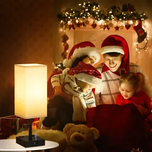 Hiện đại dẫn đèn bàn hoàn toàn thay đổi độ sáng điều khiển cảm ứng USB C + một cổng phí bảo vệ mắt đọc sách ánh sáng vuông bóng râm vải màu xám - Product Image 6