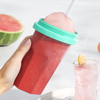 Nouvelle Tasse à Glace Pilée Design Moderne Été 2026 – Refroidissement Rapide, Silicone Alimentaire Réutilisable avec Capuchon et Paille – Idéale pour Fêtes et Cadeaux