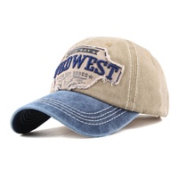 Gewassen vintage Wild West cowboy baseballcap, logo aanpassen, sport petten, snapback caps, custom pet, baseballcap
