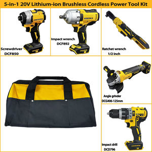 Juego de Herramientas Cinco en Uno Sin Escobillas Personalizado a Precio de Fábrica, Kit OEM de Herramientas Eléctricas <span class=keywords><strong>Dewalt</strong></span> Multifuncionales Portátiles Inalámbricas - Product Image 1