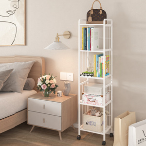 Jinsheng Bookshelf Multi Layer Wrought Iron Standing Adjustable Minimalist Childrens Reading Storage <b>Display</b> Shelf For Home Use - Product Image 2