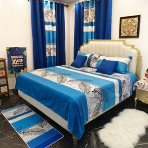 Ensemble de literie de luxe 13 pièces pour lit king-size, directement de l'usine, avec drap-housse, rideaux assortis et tapis - Product Image 3