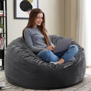 Chambre assise confortable mousse sous vide grande housse de pouf ergonomique en mousse à mémoire de forme vaccin compressé pouf chaises pouf en vrac - Product Image 1