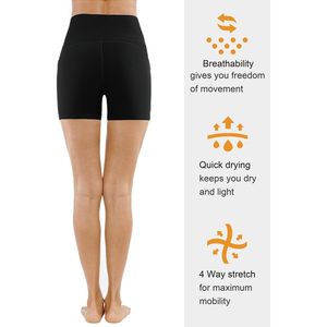 FOXA Short de yoga taille haute pour femme, en spandex ajusté avec poches profondes, pour l'entraînement, la course à pied et le fitness - Product Image 5