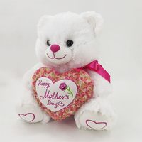 Pull ours en peluche peluche câlin coeur ours habillage poupée mignonne fête des mères cadeau poupée avec motif rose personnalisé