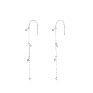 Nuevos aretes y collares de plata de ley S925 de estilo minimalista y lujoso, un conjunto único y sofisticado para mujer - Product Image 3