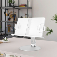 Support de lecture de bureau réglable, nouveau style, portable, pliable, avec base pivotante rotative pour étudiants, en plastique