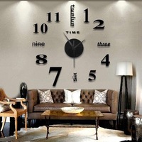 Kreatif Modern Akrilik Tanpa Bingkai Digital Diy Dekorasi Rumah 17 Inci 3D Jam Dinding Jam