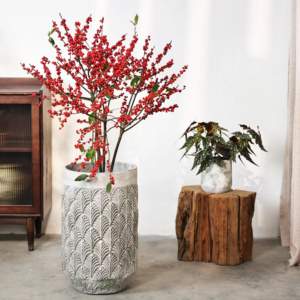 कलात्मक रेट्रो नई चीनी शैली उच्च बड़े व्यास फर्श फूल बर्तन बतख पैर - Product Image 4