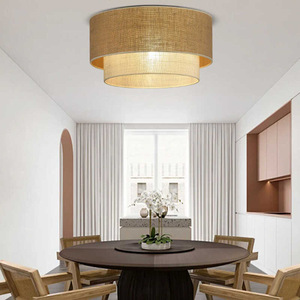 Japanese Wabi Sabi Ceiling <b>Light</b> Paper Shade Led <b>Light</b> Source Surface Mounted For <b>Dining</b> Room Bedroom Living Room - Product Image 1