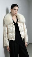 OFTBUY 2026 Nouvelle Parka d'hiver ample avec grand col en fourrure véritable détachable, Doudoune courte épaisse et chaude en duvet de canard blanc pour femme