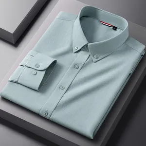 <strong>Linen</strong>-cotton Long Sleeve <strong>Shirts</strong> <strong>for</strong> <strong>Men</strong> Solid Color Casual Fashion Korean Popular Clothes - Product Image 5