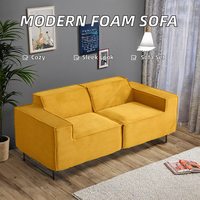 Canapé sectionnel moderne trois places en mousse à mémoire de forme, avec fonction lit inclinable et compressible, pour salon, confortable, avec accoudoirs droits