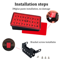 Nouvelles lampes de signalisation de sécurité LED 12V pour l'extérieur de la voiture, feux de freinage, de travail, de recul, 15/16/20 LED, carrées, triangulaires, clignotantes