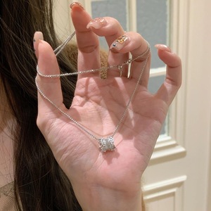 Collier pendentif en argent pur S925 plaqué or, diamant brossé, style chinois, luxe exquis, nouvelle mode - Product Image 4