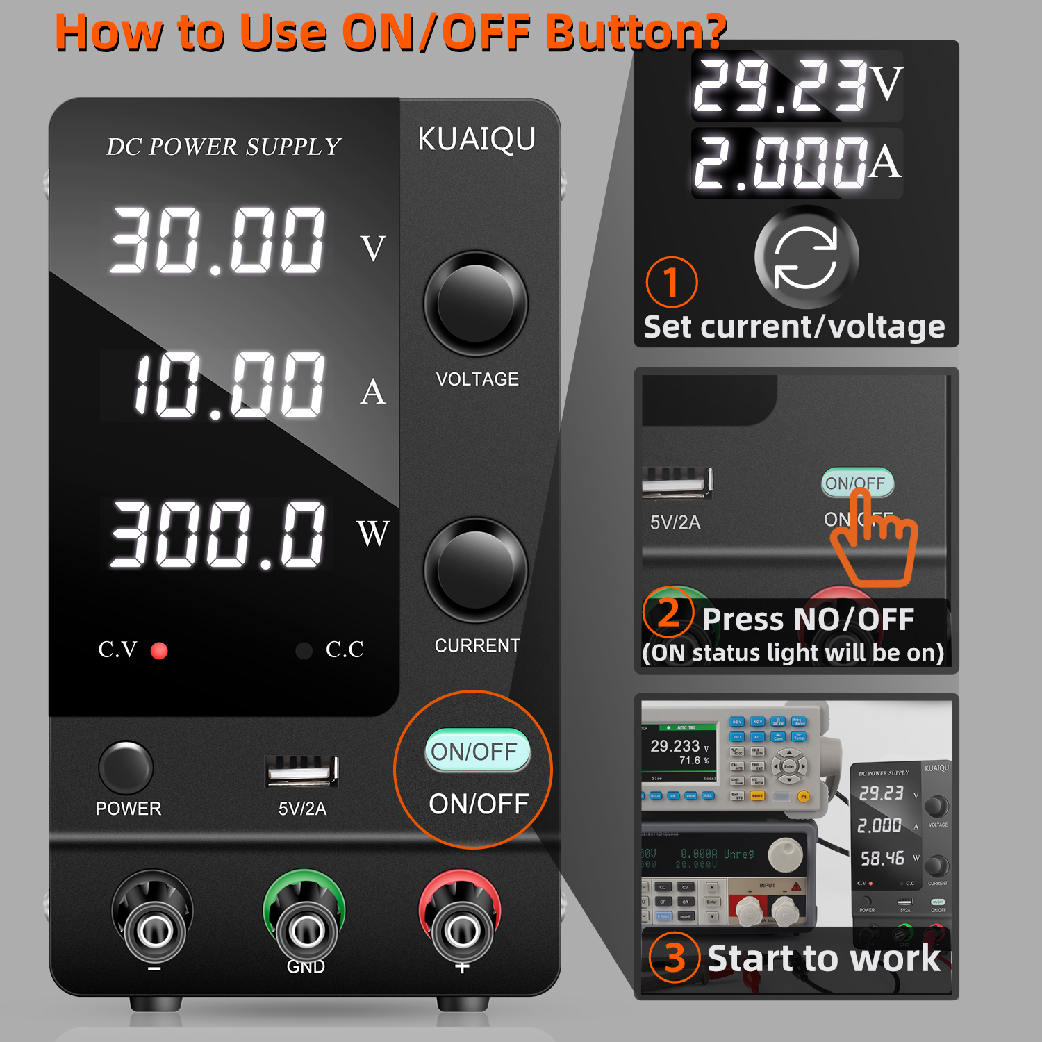 IKococater SPPS-C3010 安定化電源 0-30V 0-10A KUAIQU SPPS-C3010C:30V 10A Digital Battery Charger for Battery