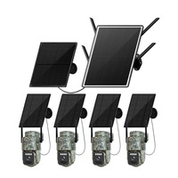 Caméra de sécurité solaire PTZ 4G SIM vers WiFi pour extérieur, camouflage, étanche, installation facile, avec double panneaux solaires