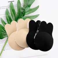 Nouveau grande taille mamelon couverture sans bretelles solide collant adhésif Silicone lapin oreille poitrine soulever réutilisable soutien-gorge femmes mamelon couverture