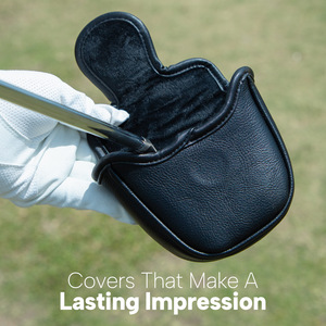 Housse de putter de golf en cuir en stock, couleur unie simple, pour putter conique ou à lame - Product Image 3