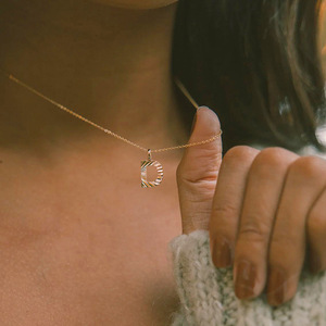 EManco 26 letras de acero inoxidable colgante personalizado de moda DIY nombre collar letras inglesas moda gargantilla collar - Product Image 3