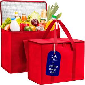 定制可重复使用的无纺布软购物杂货店野餐绝缘手提袋食品配送隔热食品冷却器袋 - Product Image 1