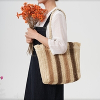 Sac fourre-tout de plage tendance 2026 pour femme, tissé à la main, imperméable, broderie ouverte, doublure en polyester, bandoulière en maille