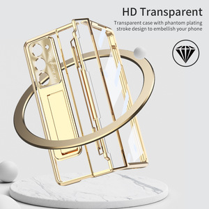 Béquille de couverture de luxe pliante magnétique de haute qualité <span class=keywords><strong>pour</strong></span> Samsung <span class=keywords><strong>Galaxy</strong></span> <span class=keywords><strong>Z</strong></span> <span class=keywords><strong>Fold</strong></span> <span class=keywords><strong>3</strong></span> 4 5 6 <span class=keywords><strong>coque</strong></span> de placage transparente <span class=keywords><strong>pour</strong></span> hommes - Product Image 2