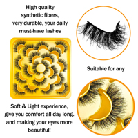 Faux cils en vison synthétique, 20 paires, effet 3D naturel, réutilisables, pointe effilée, bande fine, faits à la main, pour la vente au détail et en gros