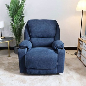 Fauteuil inclinable fonctionnel pour personnes âgées, en tissu, style européen, pour salon, cinéma, avec fonction massage, fauteuil individuel rembourré - Product Image 1