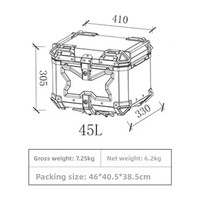 Vente en gros de boîtes latérales pour scooter, coffre pour véhicule électrique, 45L, multifonctionnel, blindé, noir, en alliage d'aluminium pour moto