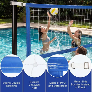 <span class=keywords><strong>Filet</strong></span> <span class=keywords><strong>de</strong></span> <span class=keywords><strong>volley</strong></span>-ball en PE haute résistance, blanc, bords renforcés, pour piscine, plage, cour, terrain <span class=keywords><strong>de</strong></span> sport, ligue, école, gymnase - Product Image 6