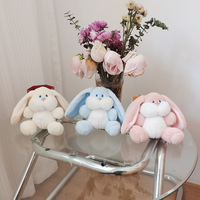 Porte-clés en peluche lapin mignon style doodle, jouets en peluche, poupée de dessin animé, breloque de sac, breloque Kawaii pour sac d'école de couple, jouets en peluche, porte-clés
