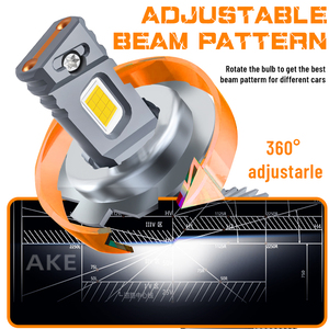 AKE V89 200W h4 phare led double tube cuivre 4575 puces 6000k feux de croisement led h4 para automovile 20000Lm luces led h4 - Product Image 5