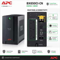 Schneider 650VA/390W Back-UPS Onduleur à onde sinusoïdale pure APC BX650CI-CN Entrée 140-300V pour ordinateur de bureau à domicile