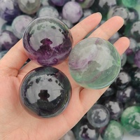Sphères de Fluorite Arc-en-ciel en Pierres Précieuses Naturelles de Couleurs Variées, Polies, Tendance Mode, Boules de Cristal pour Décoration et Cadeau
