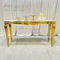 Table de Cocktail de luxe en acier inoxydable doré avec plateau en verre noir