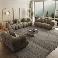 Canapé modulaire de luxe en velours avec chaise longue en latex anti-griffures pour salon, villa, appartement – Meubles personnalisés en gros