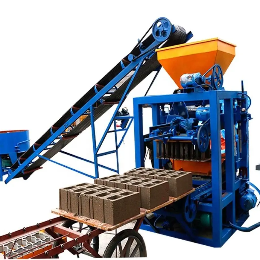 Small investment QT4-24 dongyue concrete block brick moulding machine