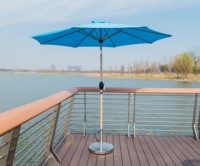 Parasol moderne en bois imprimé pour extérieur, plage, hôtel, piscine, jardin, parc, avec mécanisme d'inclinaison et manivelle