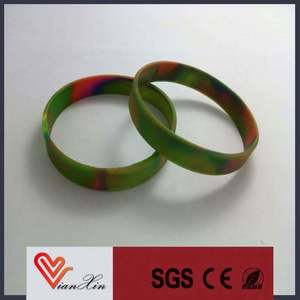 Custom Colorful <b>rainbow</b> Silicone Wristband Colour Mixture Silicone <b>Bracelets</b> with Debossed - Product Image 6