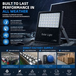 Reflector Solar LED de 50W para Exteriores, Lámpara Impermeable IP66 con Panel para Jardín, Patio, Plaza - Product Image 2