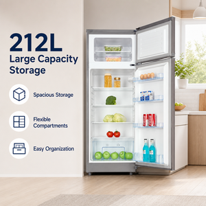 Réfrigérateurs à double porte avec congélateur supérieur, grande capacité, économie d'énergie, contrôle mécanique de la température, avec distributeur d'eau - Product Image 3
