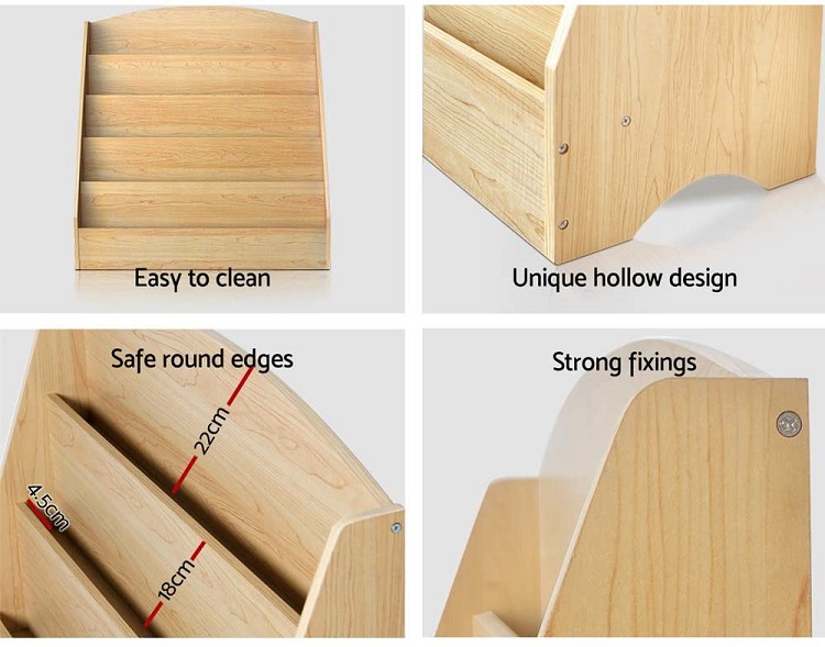 Bamboo Bookshelf Magazine Holder Book Case Living Room Furniture Storage Rack