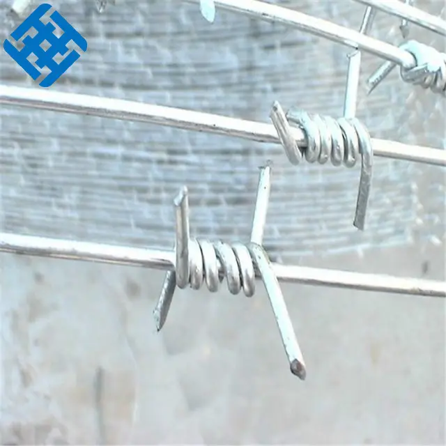 Galvanizado de alambre de púas de China fabricantes de China de alambre de hierro simple y doble solo Alambre de navaja de afeitar cerca de la parte superior de 12-14 DE Haotong