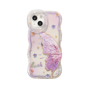 Funda Protectora para Teléfono Móvil con Diseño de Alas de Mariposa, Doble Soporte Invisible, Borde Ondulado, TPU, para <span class=keywords><strong>iPhone</strong></span> 11 <span class=keywords><strong>12</strong></span> 13 14 15 16 17 Air - Product Image 6